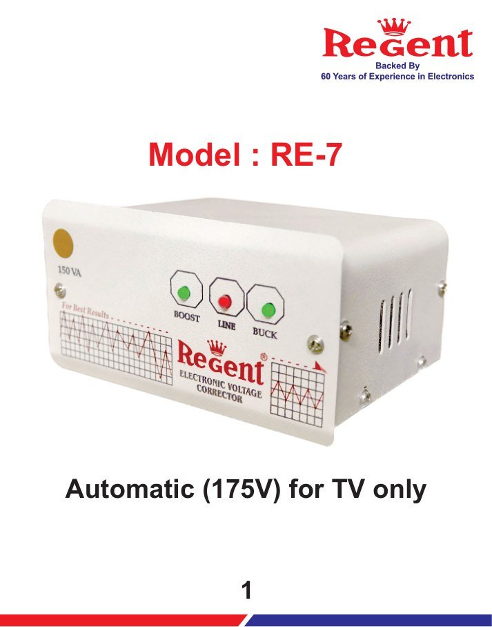 Regent RE-7 voltage stabilizer from catalogue